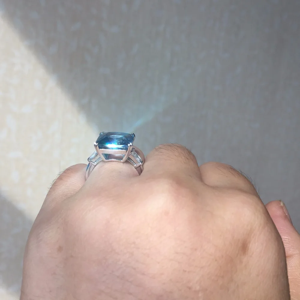 Moissanite дрель три поколения IJ цвет 3 карата стерлингового серебра 925 пробы для женщин обручальное кольцо брошь, покрытиая родием