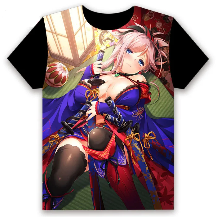 Футболка Аниме Манга Fate/Grand Order Miyamoto Musashi Косплей короткий рукав женские мужские черные футболки Топы повседневные летние Забавные Рубашки