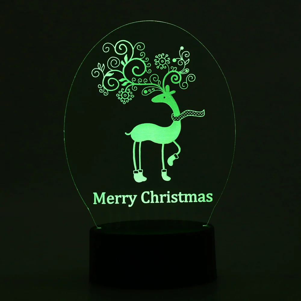 3D лампа в форме оленя светодиодная USB светильник сенсорный RGB цвет меняющийся