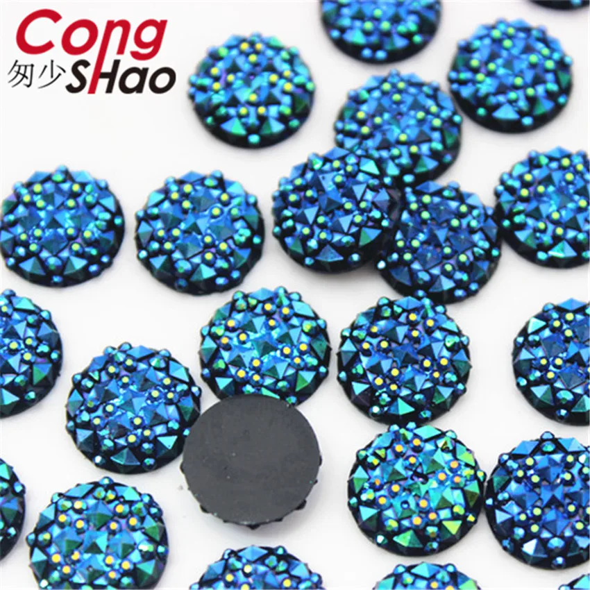 Cong Shao 70 шт. 12 мм AB Цвет Flatback круглая Смола Стразы отделка Камни Кристаллы