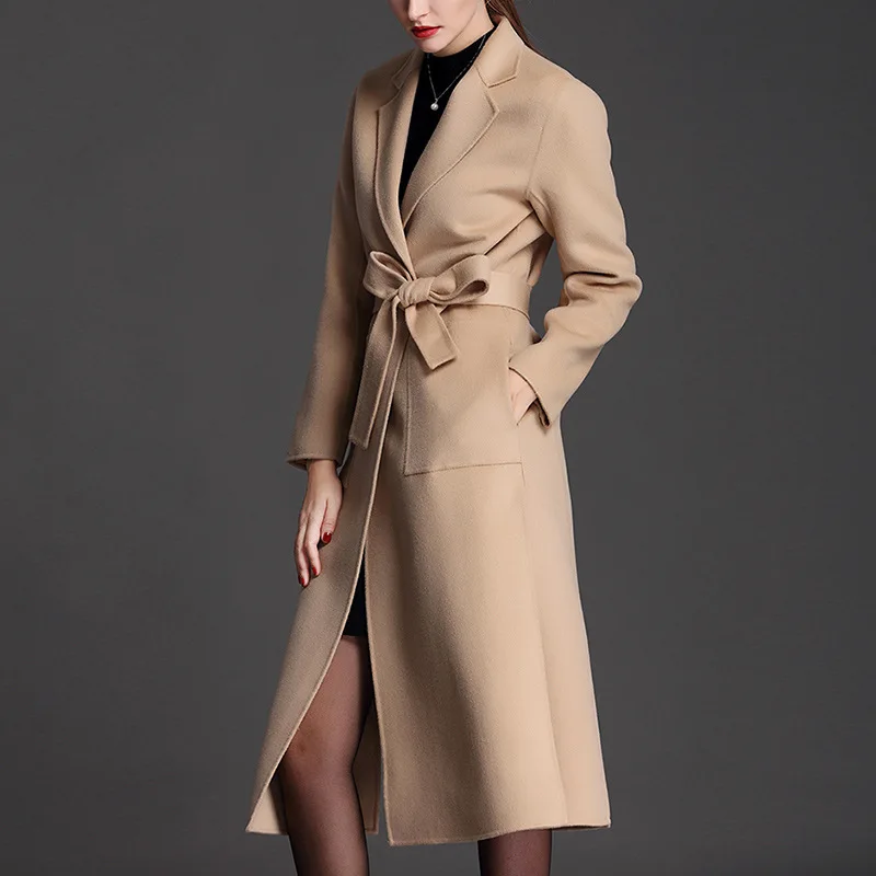 2017 Woman Wool Coat High Quality double woolen cashmere coat Winter Jacket Women Slim Woolen Long Cashmere Cardigan Jackets | Женская