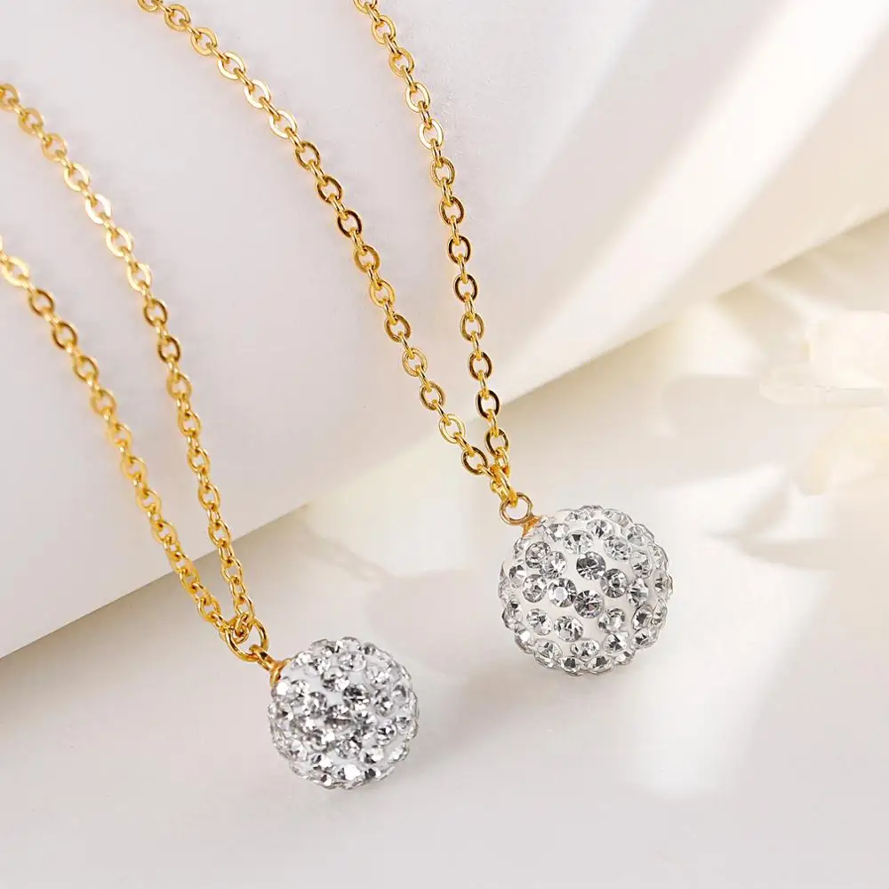 Stainless Steel Round With Zircon Necklace Earring Sets For Women Fashion Personalized Madam Jewelry Sliver/Gold |