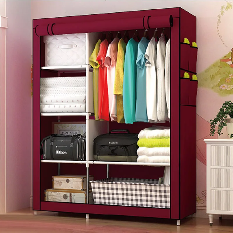 Kaidi платяной шкаф система для хранения одежды каркасный шкаф Простой DIY нетканый Оксфордский многофункциональный шкаф складной переносная мебель в сборе стальная трубка Пылезащитный для хранения спальни