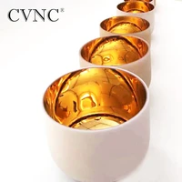 cvnc 6 12 inch chakra tuned frosted gold quartz crystal singing bowl c d e f g a b note set of 7pcs with free mallets o rings