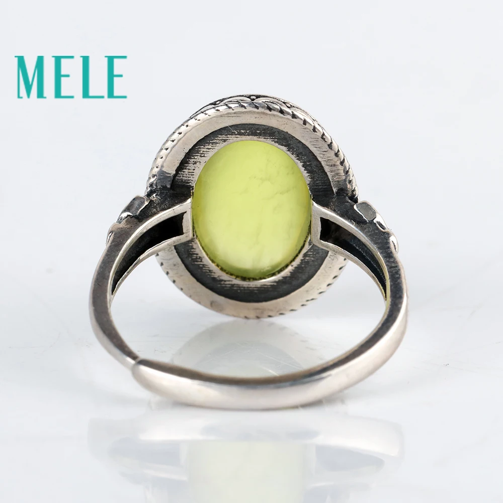 Женские и мужские кольца из стерлингового серебра 925 пробы с натуральным желтым