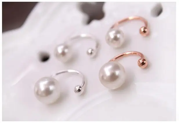 Женские готические серьги с искусственным жемчугом без пирсинга манжеты для