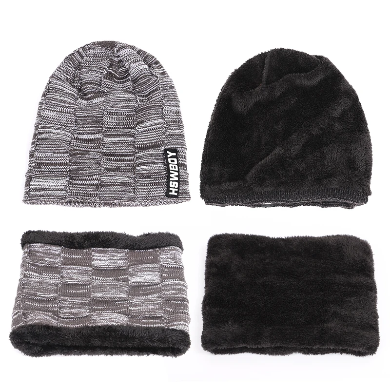 2019 новая теплая зимняя шапка мужская шарф Костюм Уличная плюс бархатная