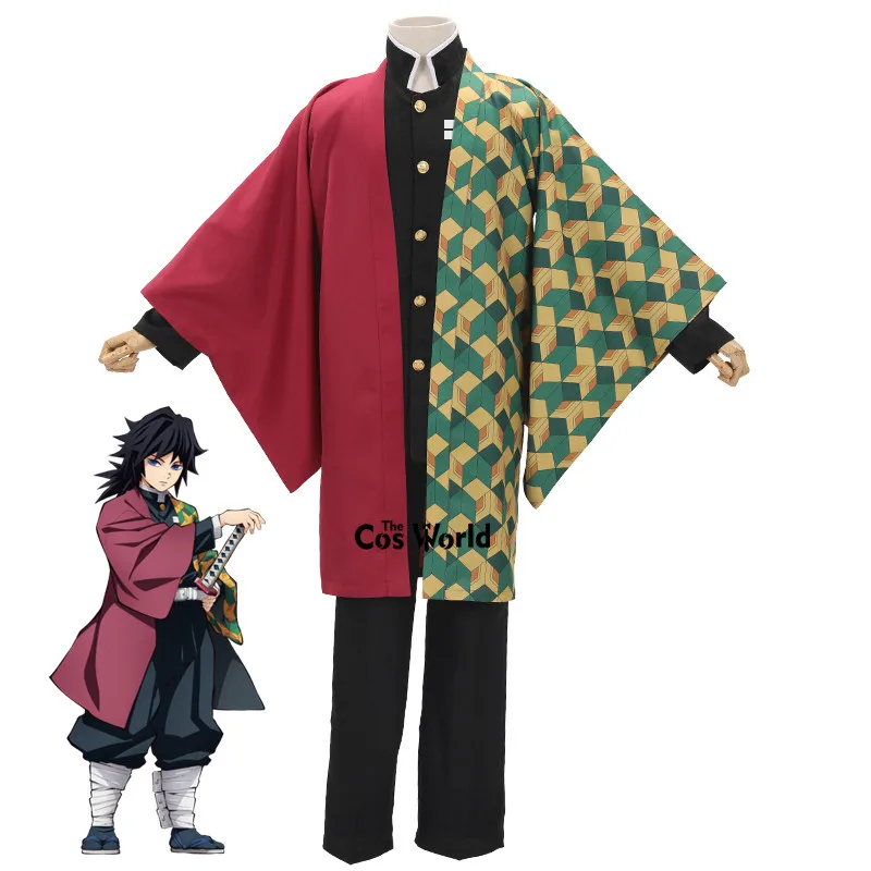 Убийца демона: Kimetsu no Yaiba Kamado Tanjirou Agatsuma Zenitsu Tomioka Giyuu Haori плащ униформа наряд аниме костюмы для косплея - Цвет: Tomioka Giyuu