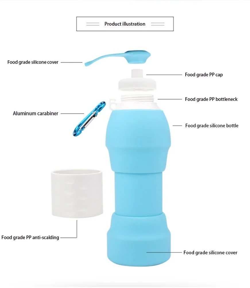 VOZRO 580 мм бутылки для воды моя бутылка напитков. Шейкер Botella Botellas Bouteille Garrafa Termica