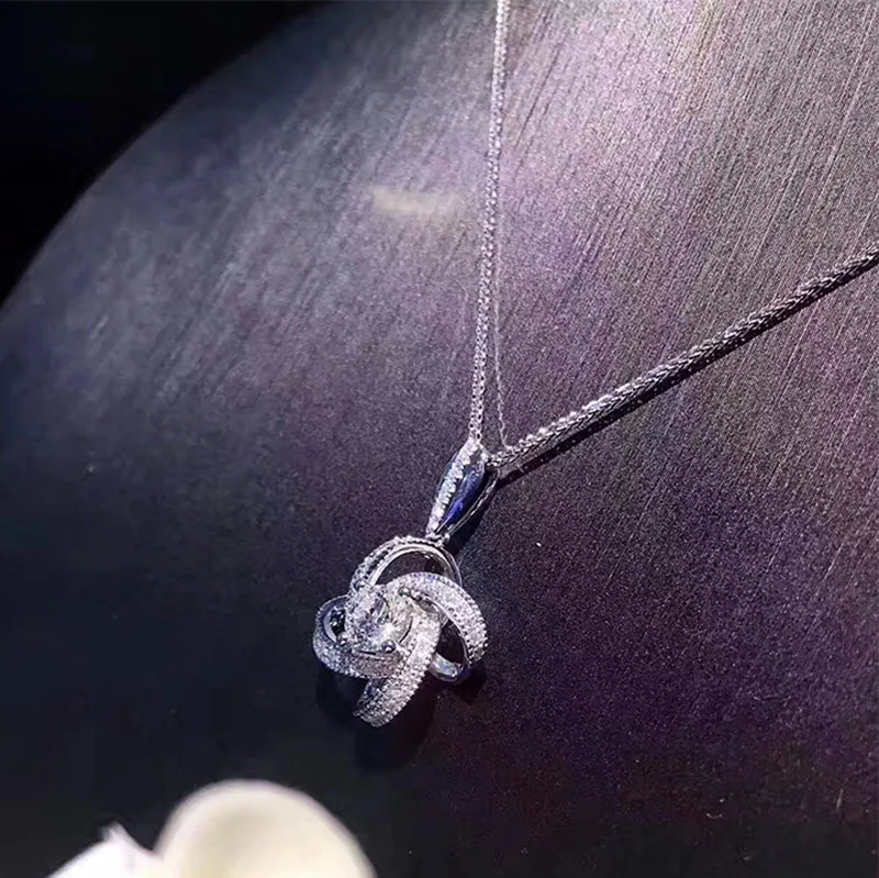 

Jewelry 18K gold natural South African Diamond Necklace with a certificate with Wedding gifts