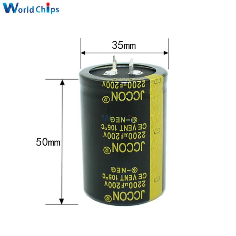 Diymore 200V 2200 мкФ 35X50mm алюминиевый электролитический конденсатор 200V2200uF 35*50 мм
