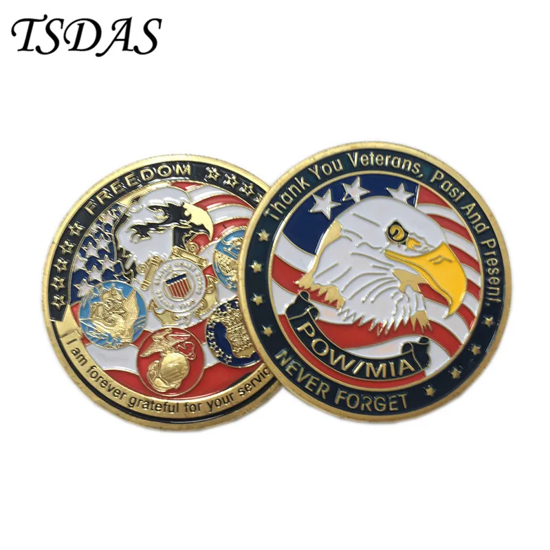 Круглая позолоченная монета America POW & MIA Great Nation памятная монета|coin coins|pow powlot lot |