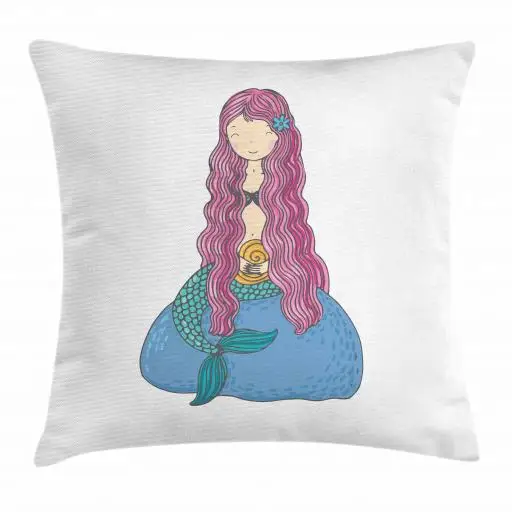 Cartoon Fairy Tale Characters Mermaid Pillow Euro Cover Decorative Massager Pillows Home Decor Gift | Дом и сад