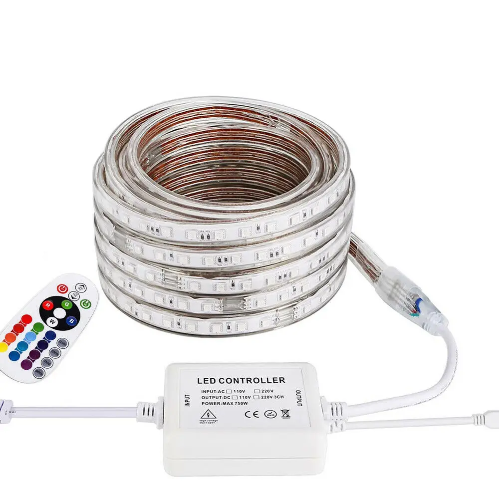 Светодиодная гибкая rgb Коммерческая полоса света AC 220V 230V 240V SMD 5050 светодиодная