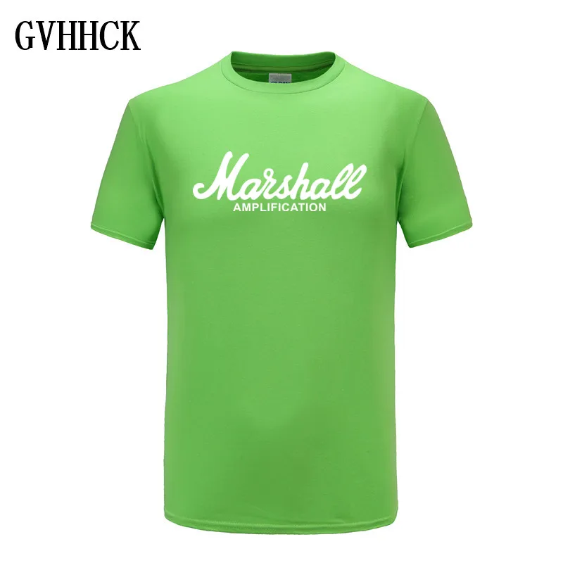 light green Новая футболка Marshall с логотипом Amps Amplification Guitar Hero Хард Рок кафе музыка Муза топы футболки для мужчин модные футболки - Цвет: light green