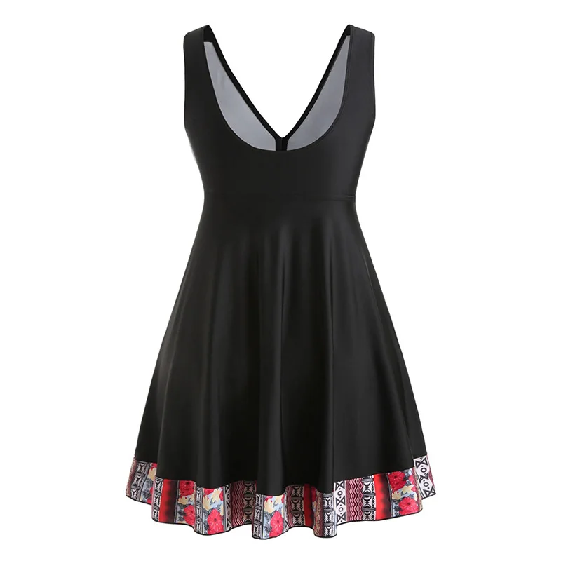 Плюс размер винтажный этнический Африканский плинтус танкини набор женский