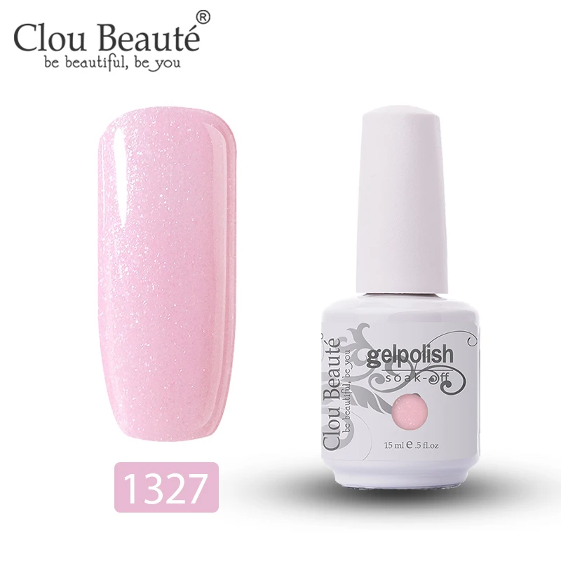 Clou Beaute Soak Off Гель лак Эмаль 15 мл 47 цветов Блестящий Гель-лак для ногтей Светодиодный УФ лак для ногтей Золотой неоновый розовый УФ-гель лак - Цвет: 1327