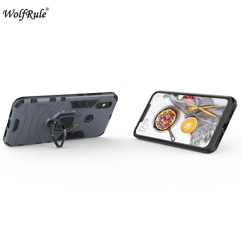 For Xiaomi Mi 8 Case TPU Hard PC Ring Holder Stand Magnetic Armor Xiomi Phone Cover | Мобильные телефоны и аксессуары