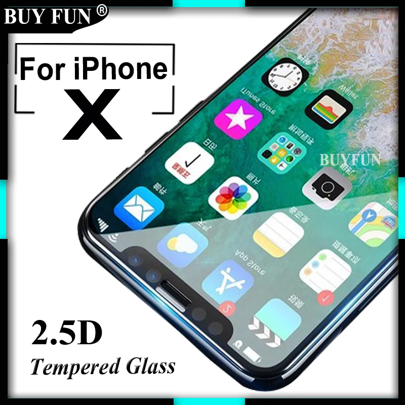 Закаленное стекло для iPhone X десять iPhoneX 10 ix Защитная пленка экрана Apple IPhone чехол 2.5D