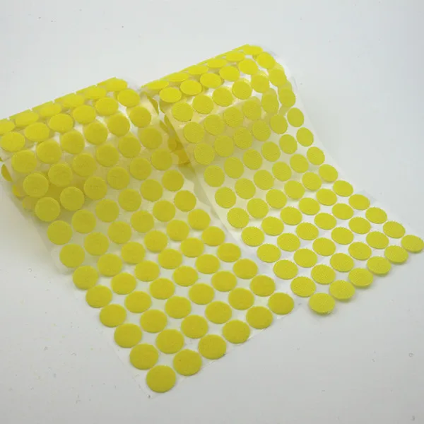yellow 15mm 300 пар 15 мм Цветные диски двухсторонние самоклеющиеся крепежные ленты текстильные крепежные наклейки Клейкие крепежные ленты Крючки Петли - Цвет: yellow 15mm