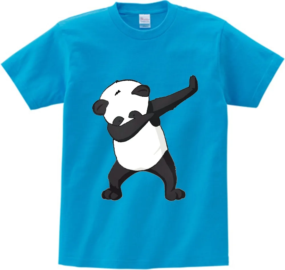 Хлопковые летние топы для мальчиков футболка Dab Panda Dog Детская забавная