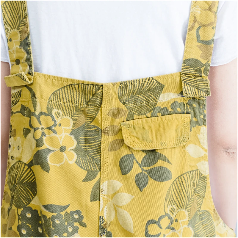 Джинсовый комбинезон с индивидуальным принтом желтые брюки без рукавов широкими