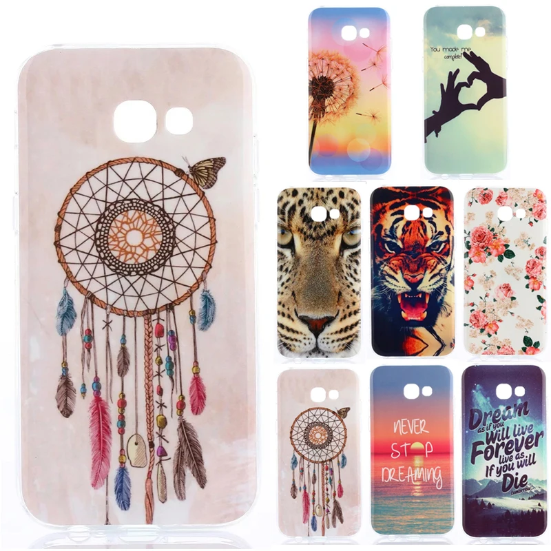 Для Samsung Galaxy A5 2017 Case Силиконовые Милый Мультфильм Животных Цветок блеск Кристалл