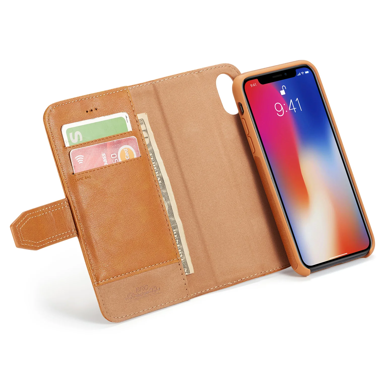 Кожаный чехол бумажник с откидной крышкой для iPhone 12 Pro Mini 11 6S 7 8 Plus xs max XR съемный