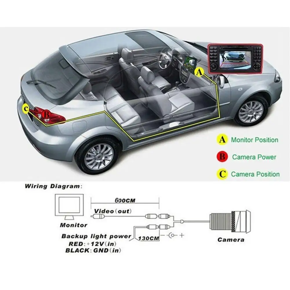Универсальная автомобильная камера заднего вида HD парковочная для ford toyota