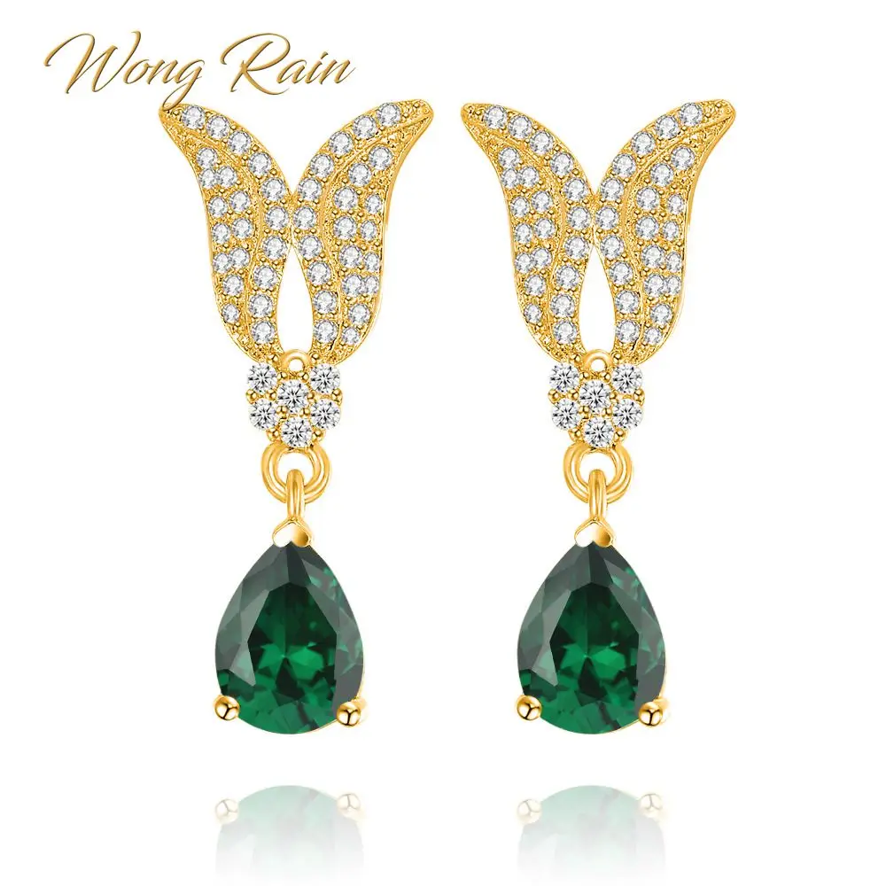 Wong Rain 925 Настоящее серебро цитрин сапфировый изумруд топаз аметист драгоценные