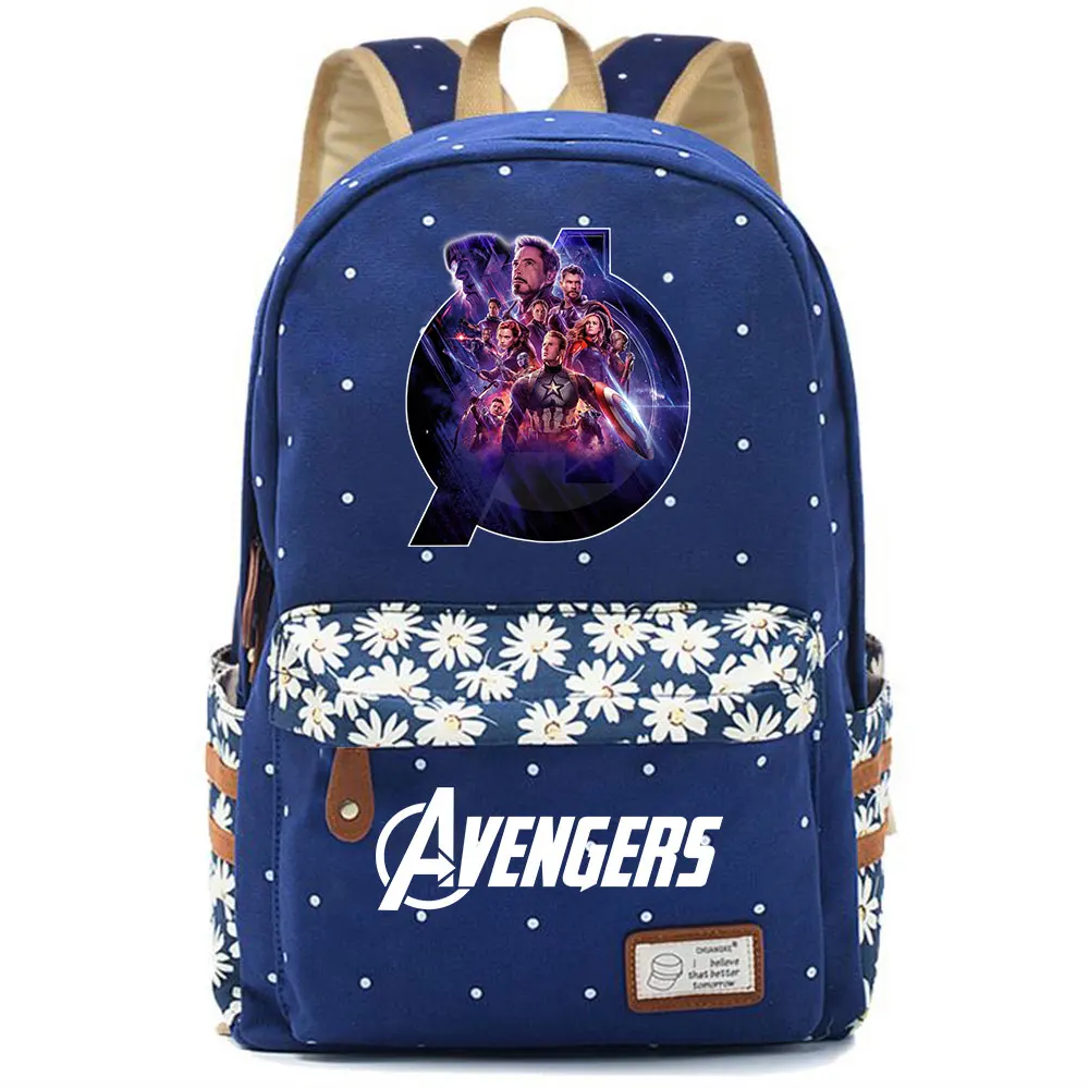 Капитан Америка Мстители Endgame цветы в горошек для мальчиков и девочек школьная
