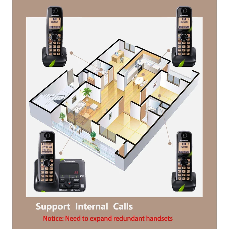 bluethooth fuction dect 6 0 digital cordless landline telephone with answer system call id handfree home wireless phones black free global shipping