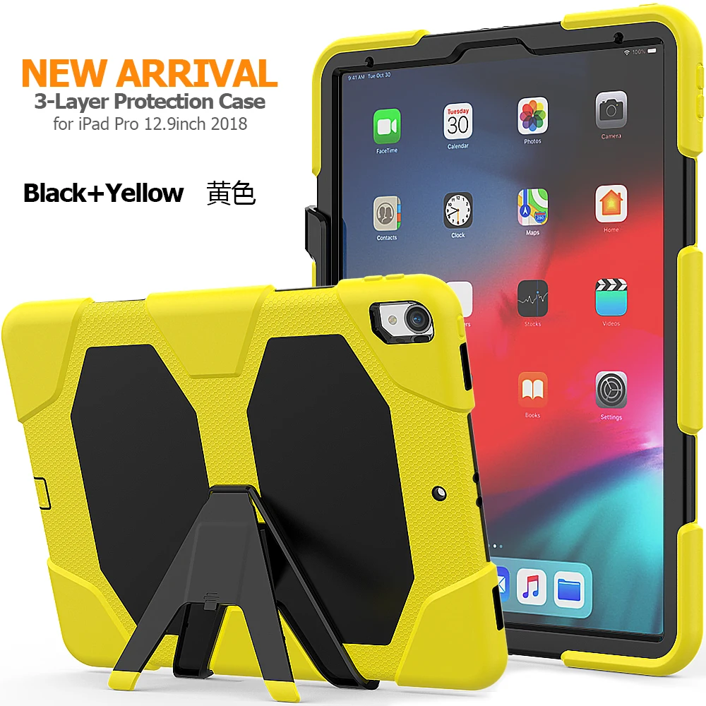Чехол для ipad pro 12,"() панцири подставки Крышка для Apple ipad pro 12,9 дюймов Heavy Duty PC+ Силиконовый защитный плёнки ручка