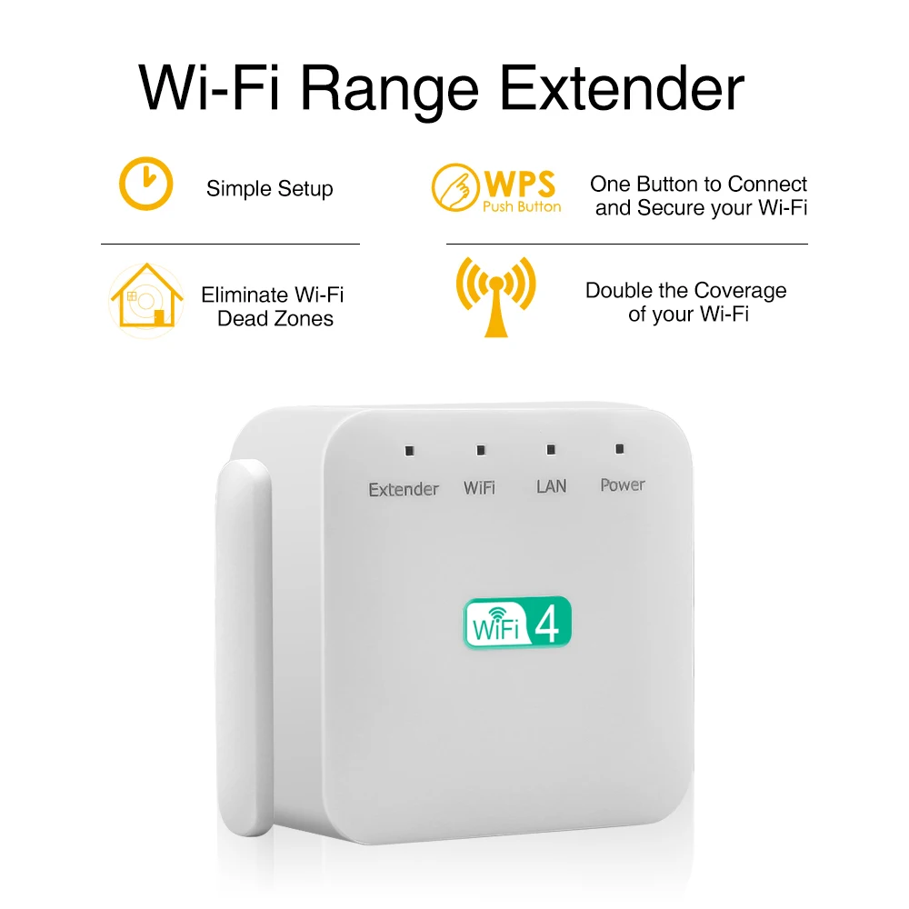 

Kebidumei Wireless WiFi Extender 300Mbps WiFi Amplifier Booster Wi-Fi long Signal Range Extender WiFi Repeater 802.11N