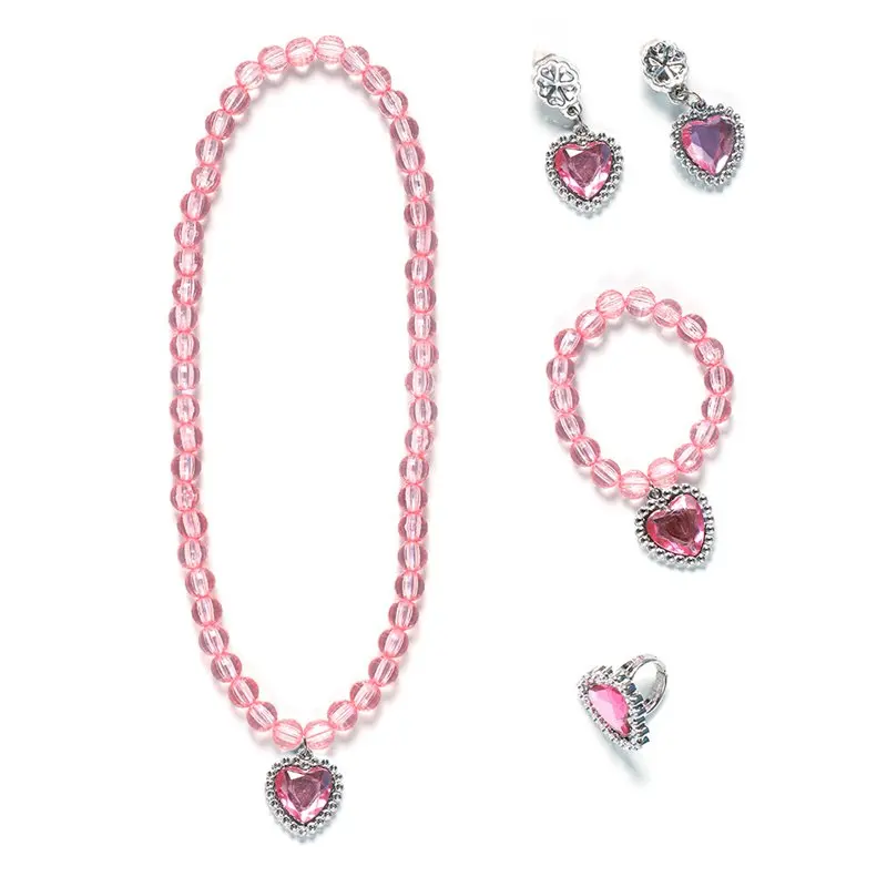 5PCS Jewelry Set Роскошное платье принцессы Авроры Спящей красавицы для девочек; костюм из тюля для хеллоуина; детское платье-пачка для костюмированной вечеринки «Сказка Белль»; платье с длинными рукавами - Цвет: 5PCS Jewelry Set