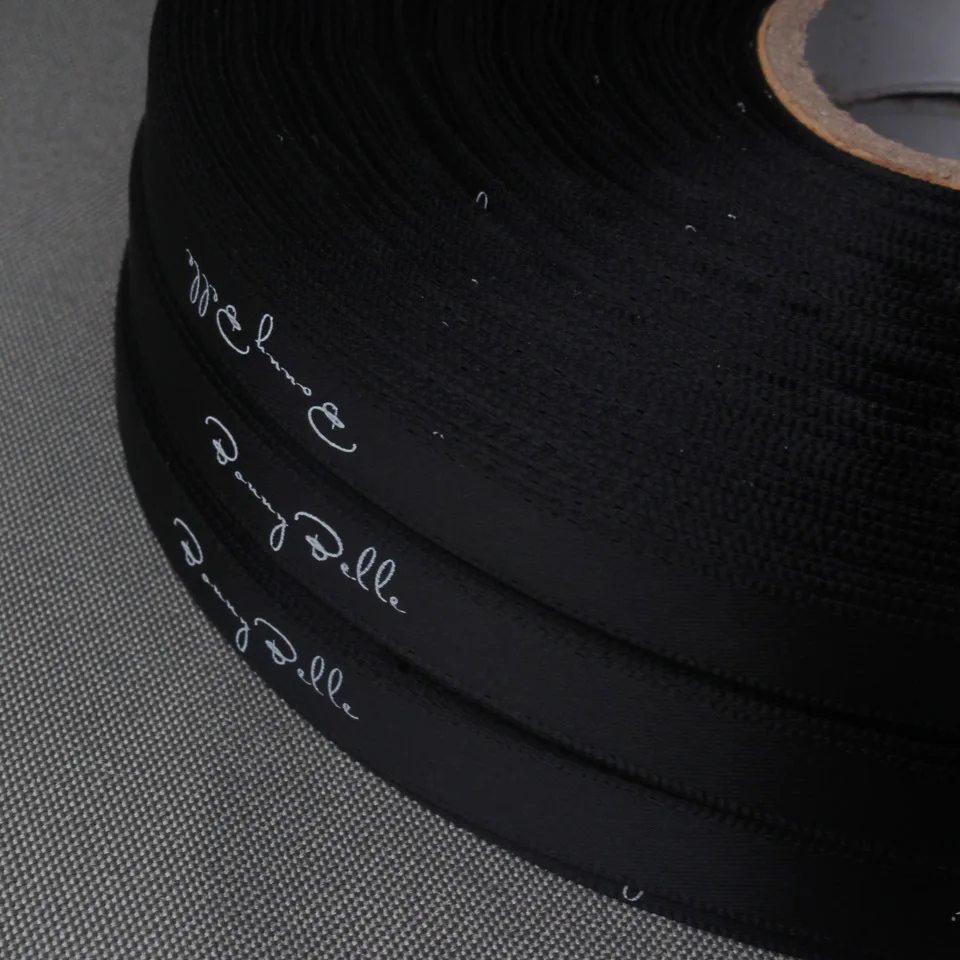 Пользовательский логотип шелковая трафаретная печать рандомные ленты