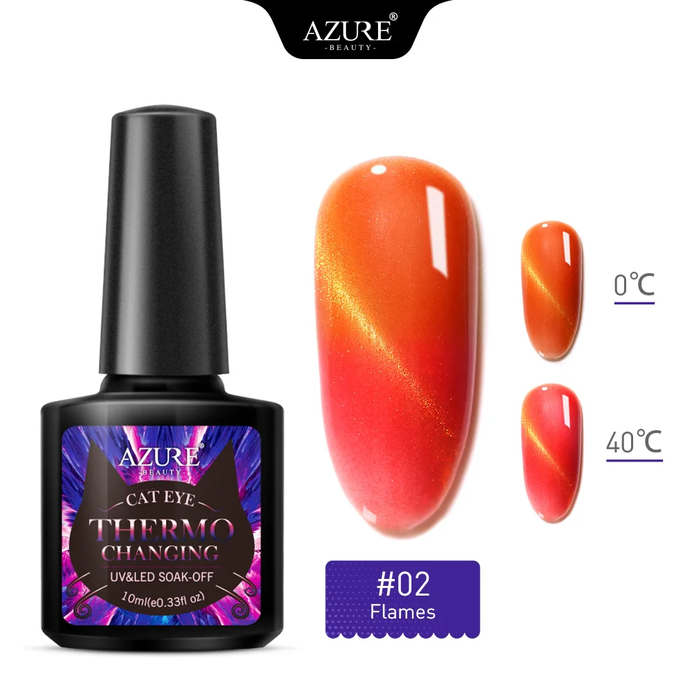 Azure beauty НОВЫЙ Термальный меняющий Цвет Гель лак для ногтей с эффектом кошачий