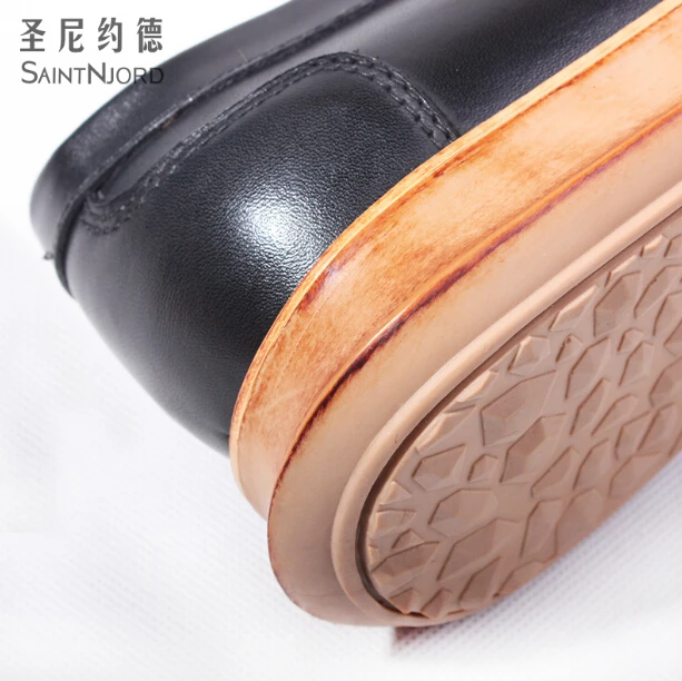 Туфли мужские из натуральной кожи с острым носком на платформе | Обувь