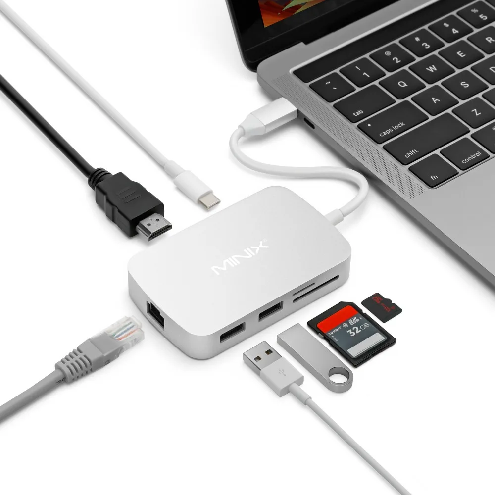 MINIX NEO C-X Type C USB-C Hub HDMI Output With Power Delivery For Charging Multiport Adapter Compatible with New MacBook | Электроника