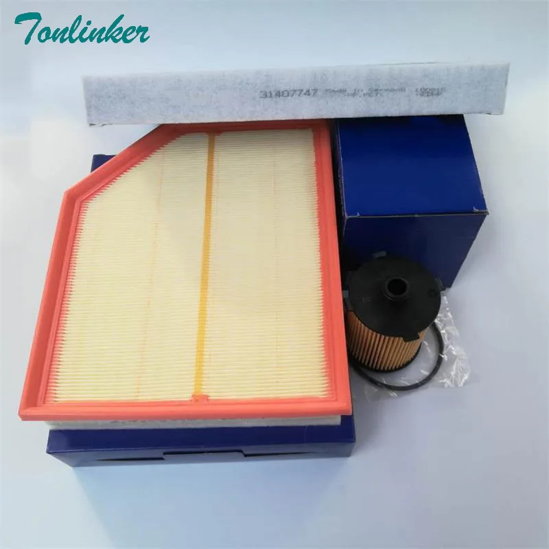 3 Pcs Filter Set Tonlinker фильтр 3 шт. набор для Volvo XC90 2008- автомобильный Стайлинг салонный воздушный фильтр 31407947/масляный фильтр 31372212/воздушный фильтр 31370089 - Цвет: 3 Pcs Filter Set