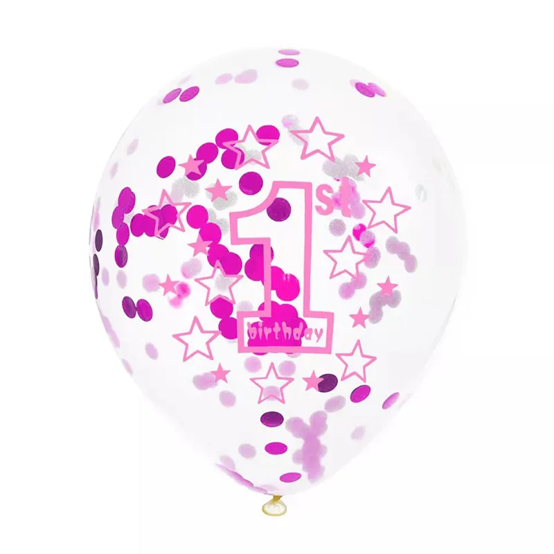 5 шт. 12 дюймов 18 21 30 40 50 60 Clear Crown С Днем Рождения Латекс конфетти шар 1st Baby shower