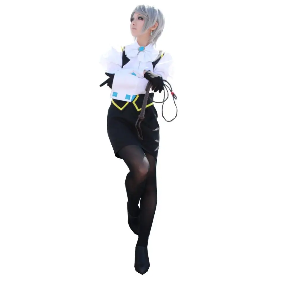 Черный Franziska модель солнечных очков von Карма Карнавальная одежда Phoenix Wright костюм адвоката костюм аниме для косплея костюм адвоката Платье для косплея - Цвет: Черный