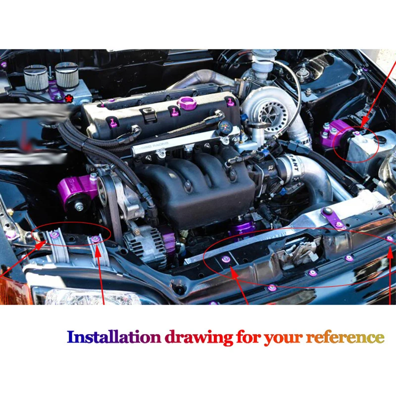 Овере 10 шт. винтовые прокладки для автомобильной модификации красочные Стайлинг