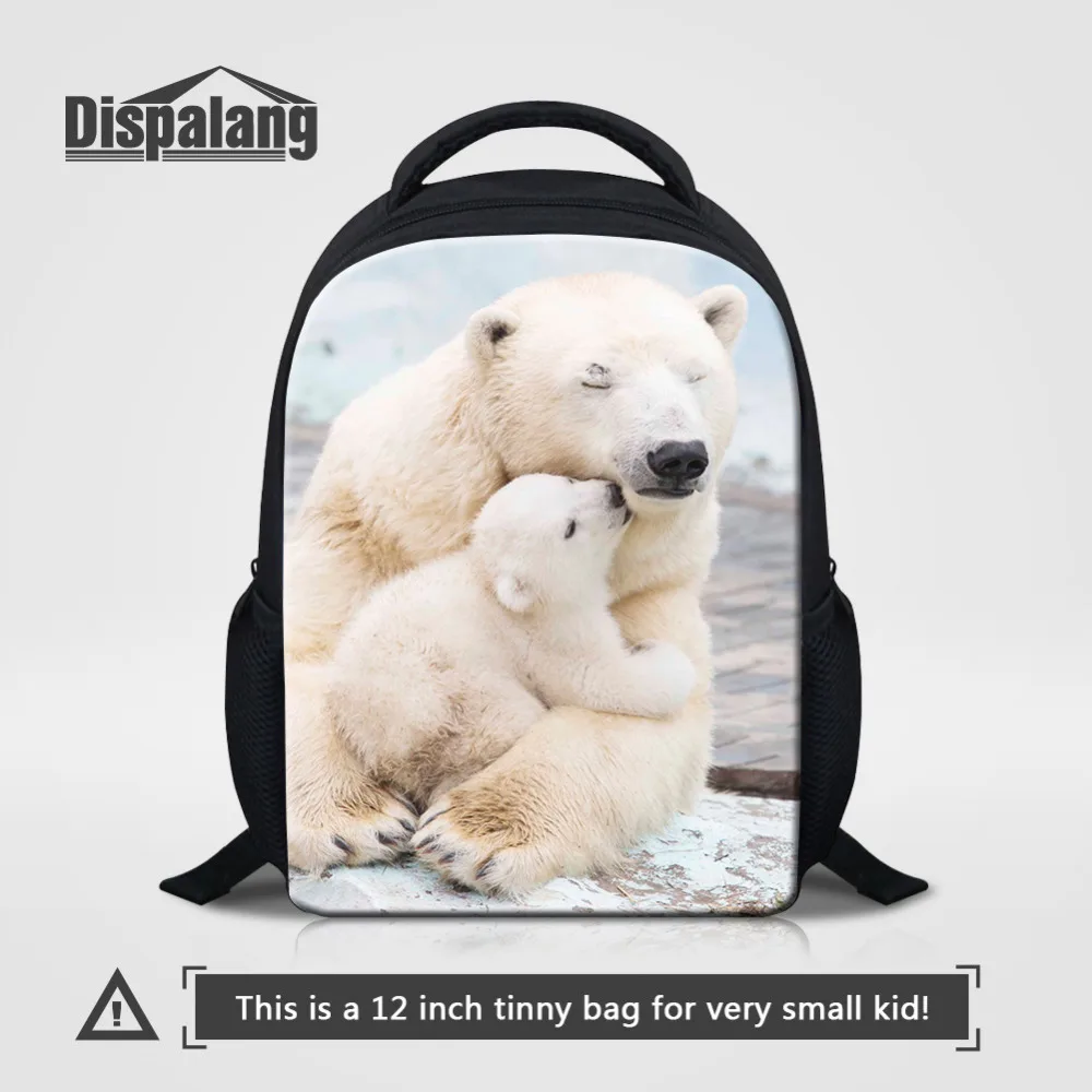 Маленький рюкзак Dispalang для мальчиков и девочек, школьная сумка для детского сада с принтом полярного медведя, школьный рюкзак, Детские рюкза...