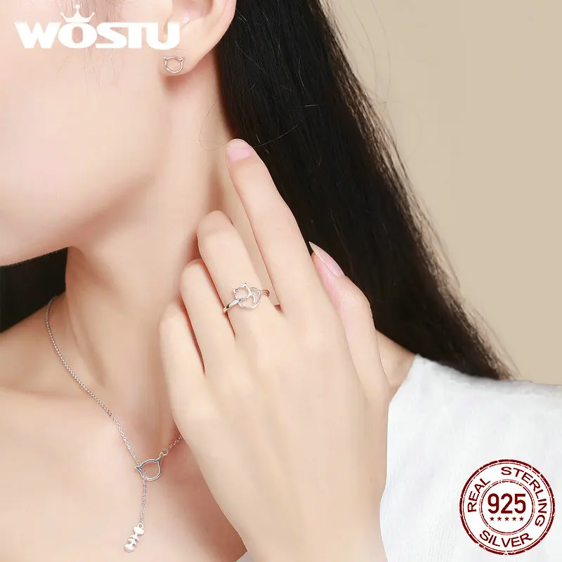WOSTU/Лидер продаж Аутентичные ювелирные наборы из стерлингового серебра 925 пробы с