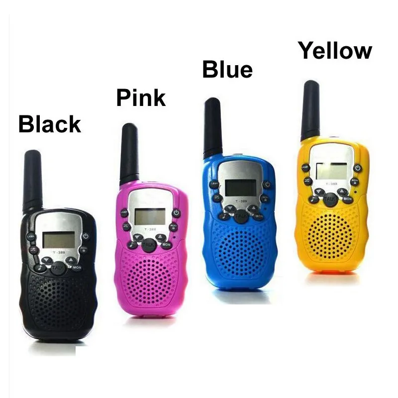 

2pcs in pair T-388 Mini Walkie Talkie UHF 462.550-467.7125MHz 0.5W 22CH For Kid Children LCD Display A0762Z 2pcs two way radio