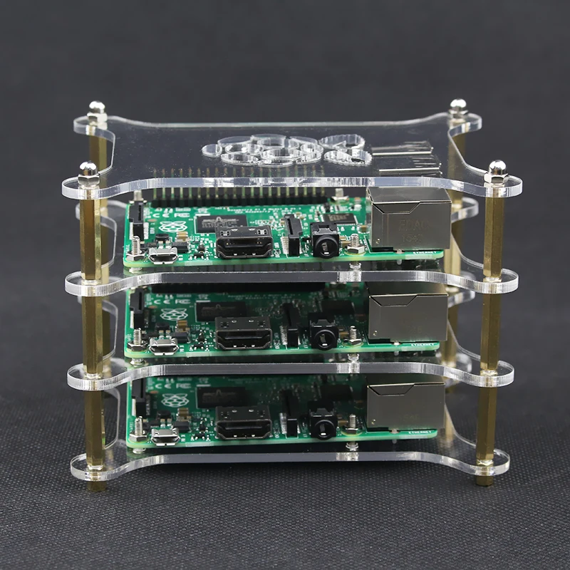 3-layer Transparent Acrylic Case Clear Shell Enclosure with Logo for Raspberry Pi 2 Model B &amp 3 plus DIY | Инструменты
