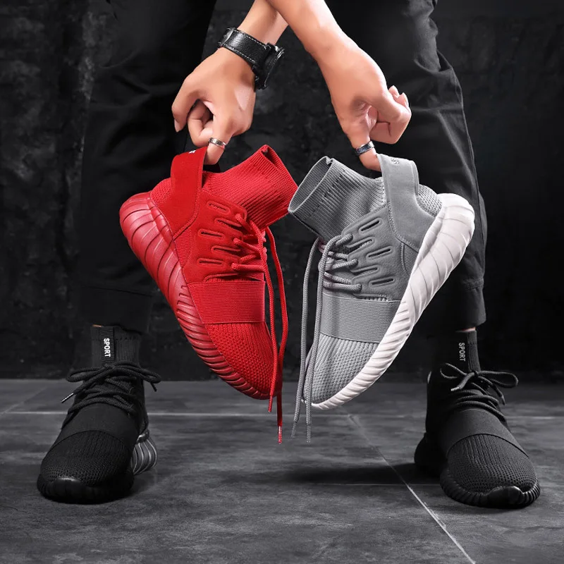 Модные уличные черный серый Красный Высокий Верх 350 Boost V2 спортивные туфли для Для