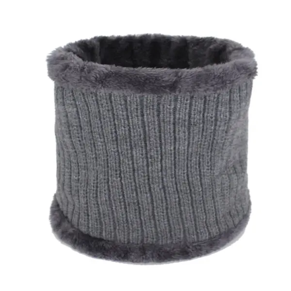 gray scarf Вязаная шапка Мужская Зимняя Шапка-бини зимние шапки для мужчин шарф меховая шапка женская зимняя шляпу Beany Балаклава шапочки шапка - Цвет: gray scarf