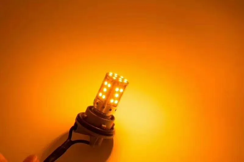 2 шт. автомобиль 7440 светодиодный желтый 35 SMD 3030 T20 W21W лампы для указатели поворота